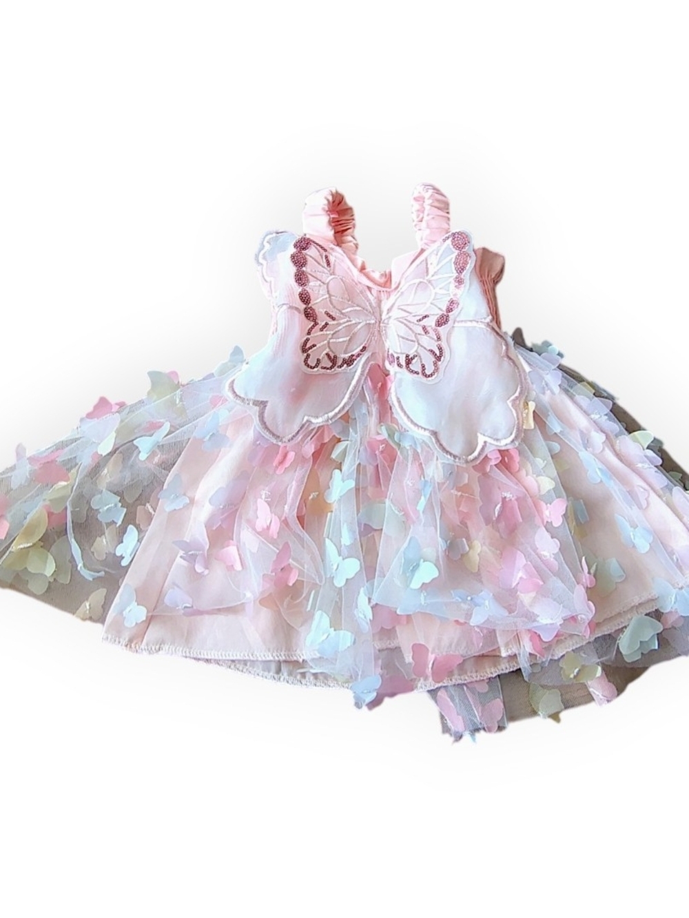Pink Pastel Butterfly Tulle Dress - Picture 2 of 4